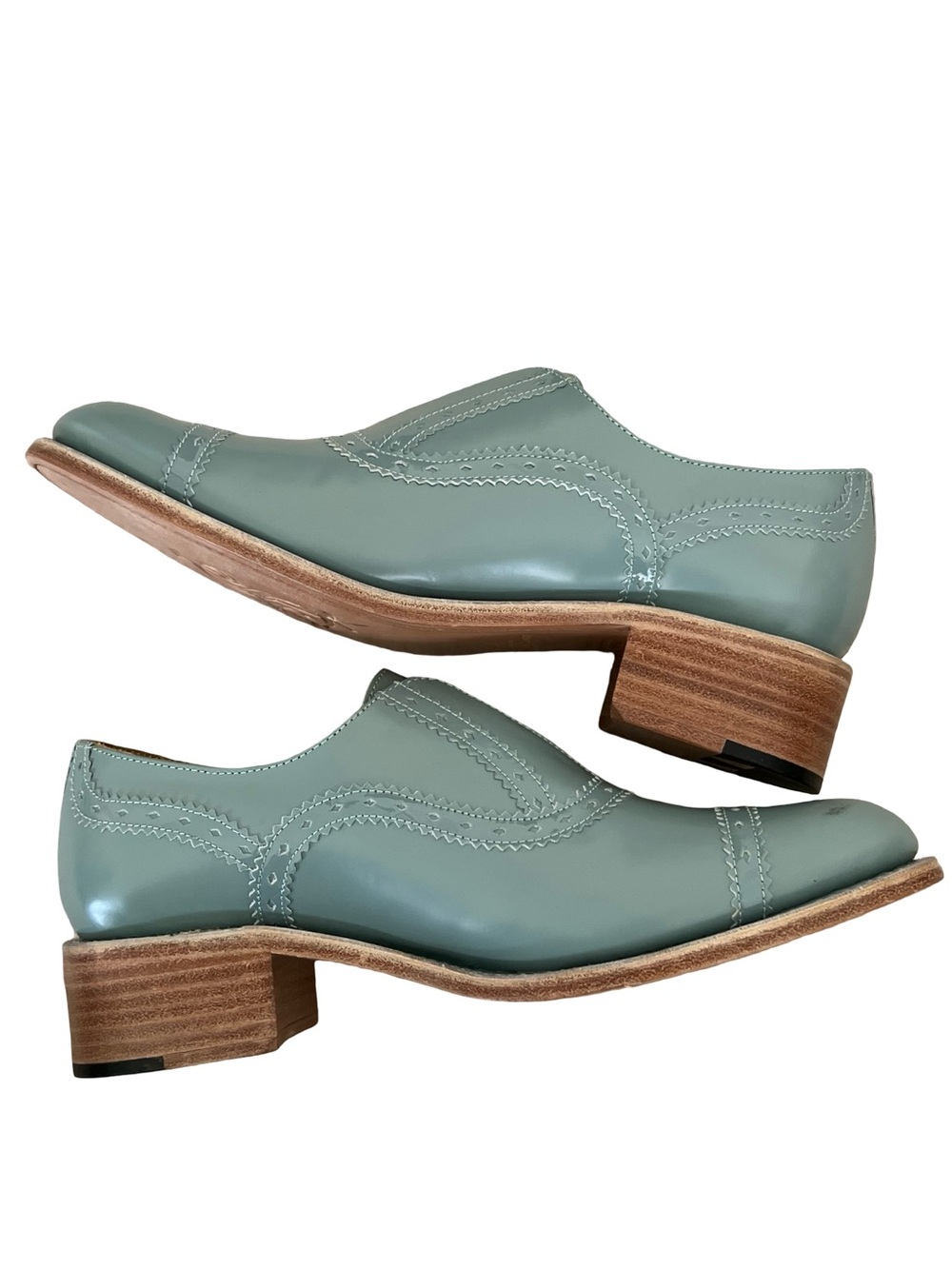 The Office of Angela Scott Ms Arzner Laceless Brogue Leather Heeled Shoes EU 40 - Picture 3 of 11